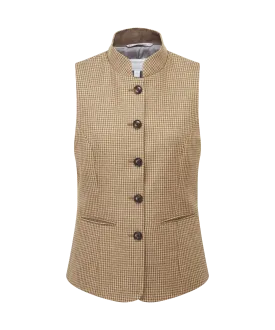 Millport Tweed Nehru Waistcoat - Houndstooth Tweed