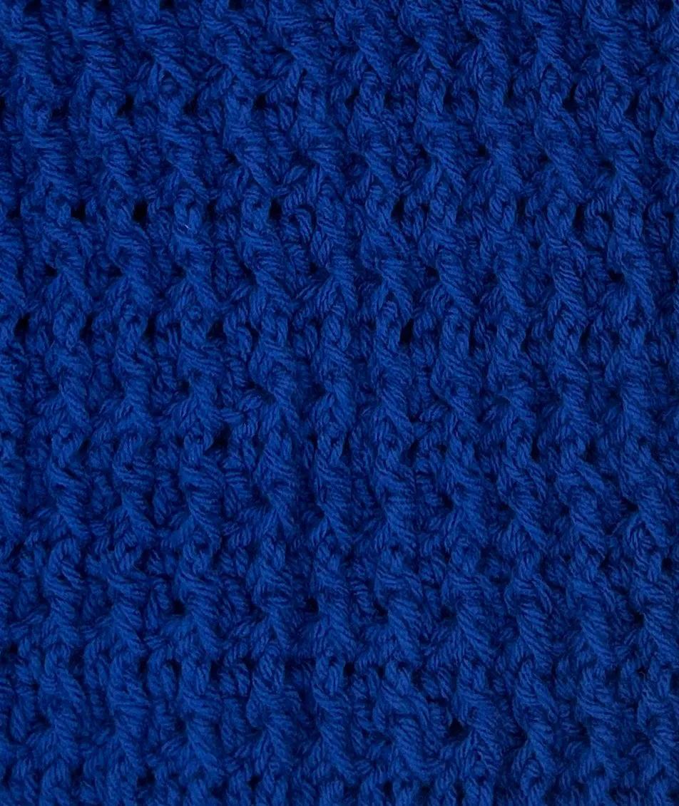 12-18 M Royal Blue Acrylic Crochet Cardigan with Hood