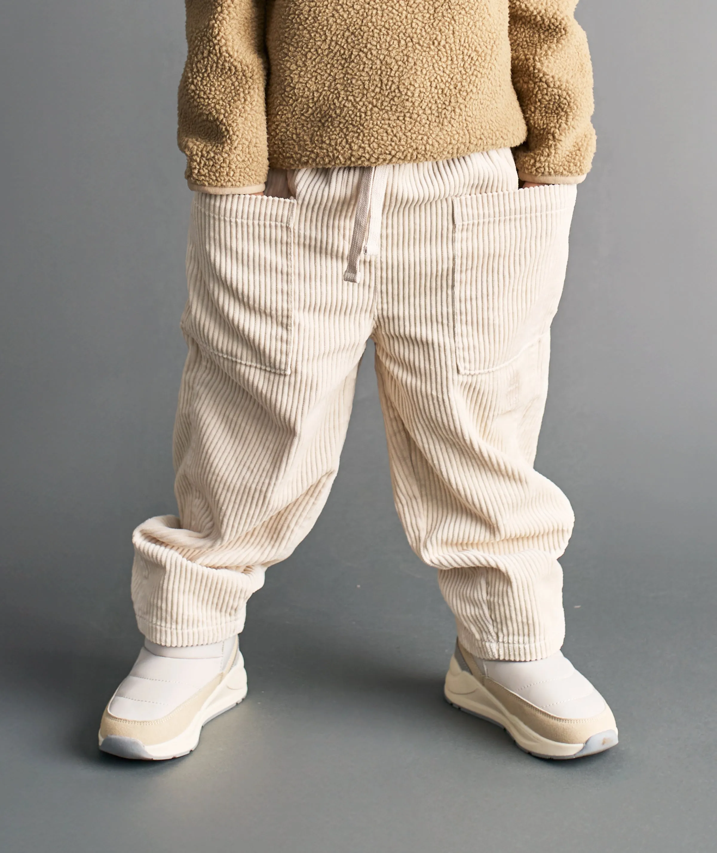 Barrel Leg Cord Trouser - Neutral  Winter White