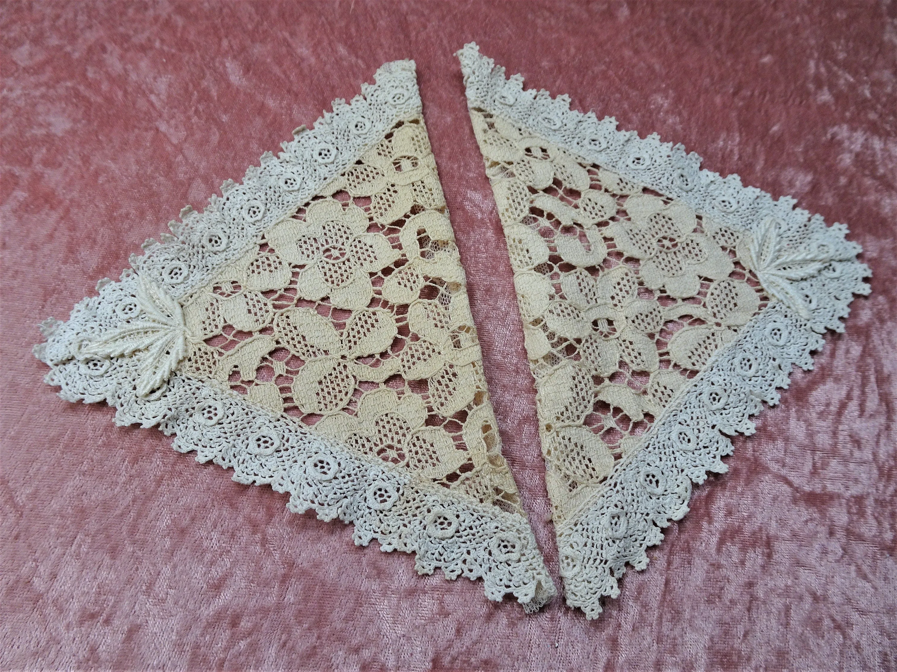 BEAUTIFUL Lace Collar,French Lace and Irish Crochet Lace Trim,3 different laces,Bridal Lace,Fine Heirloom Sewing,Collectible Antique Lace