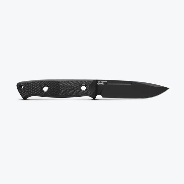 Benchmade Bushcrafter 163BK 4.38" Black CPM-CruWear Black Carbon Fiber Handle