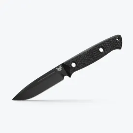 Benchmade Bushcrafter 163BK 4.38" Black CPM-CruWear Black Carbon Fiber Handle