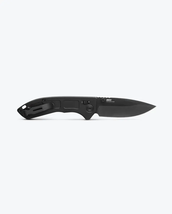 Benchmade Mini Narrows 743BK-01 2.98" Black DLC CPM-20CV Black Titanium Handles