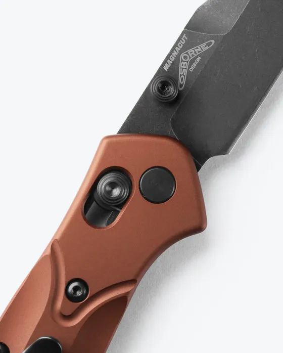 BENCHMADE OSBORNE 940BK-03 3.4" DLC BATTLEWASH CPM-MAGNACUT BURNT COPPER ALUMINUM HANDLES