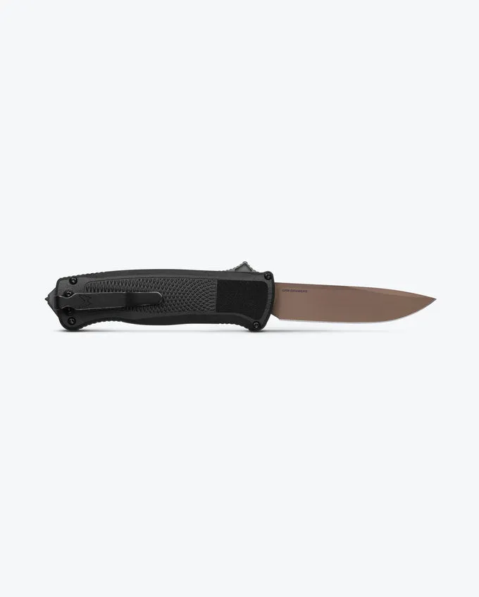 BENCHMADE SHOOTOUT DROP-POINT 5371FE 3.49" CPM-CRUWEAR FDE BLACK CF-ELITE HANDLES