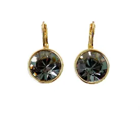 Black Diamond Swarovski Gold Ear drop