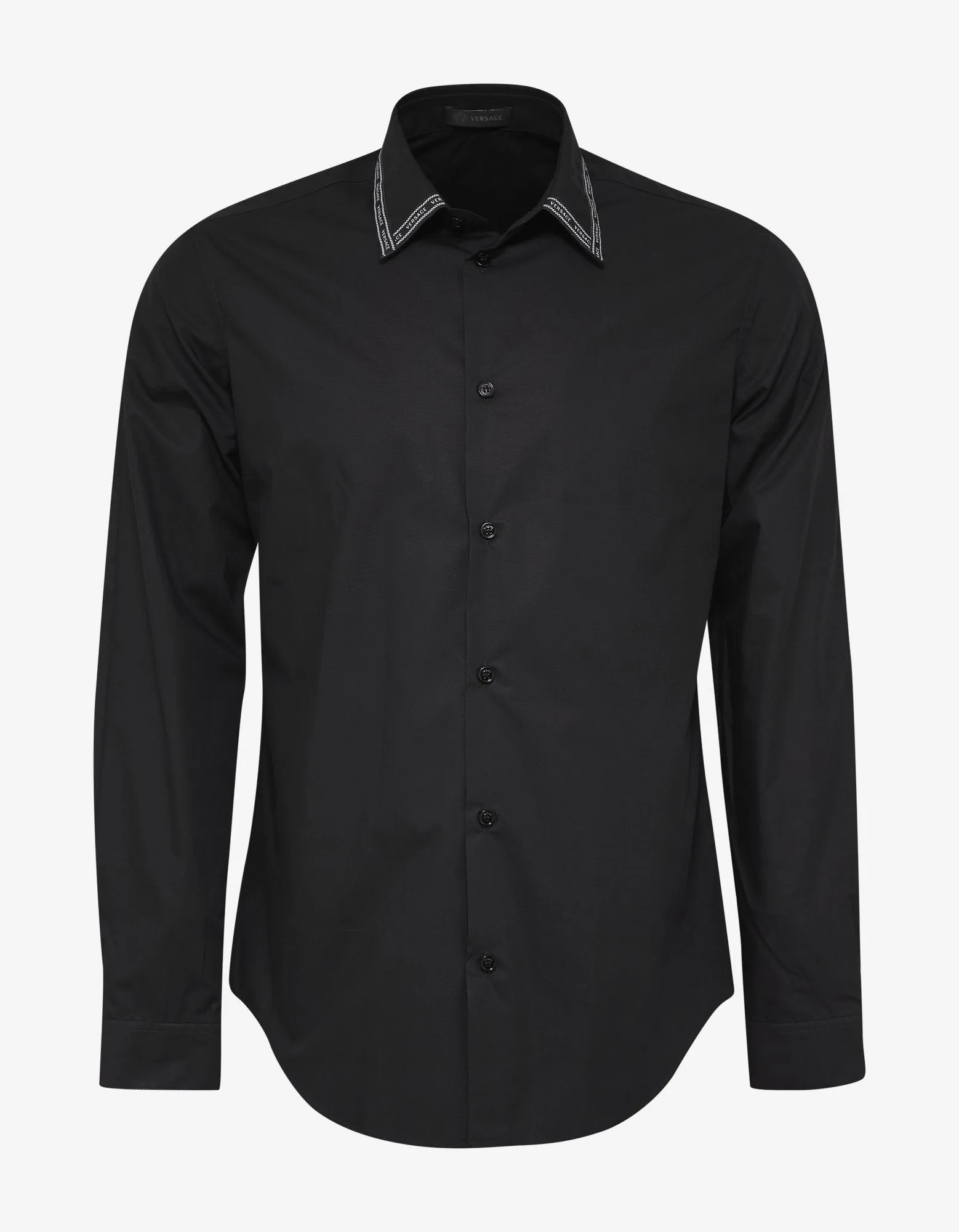 Black Nastro Logo Trim Collar Shirt