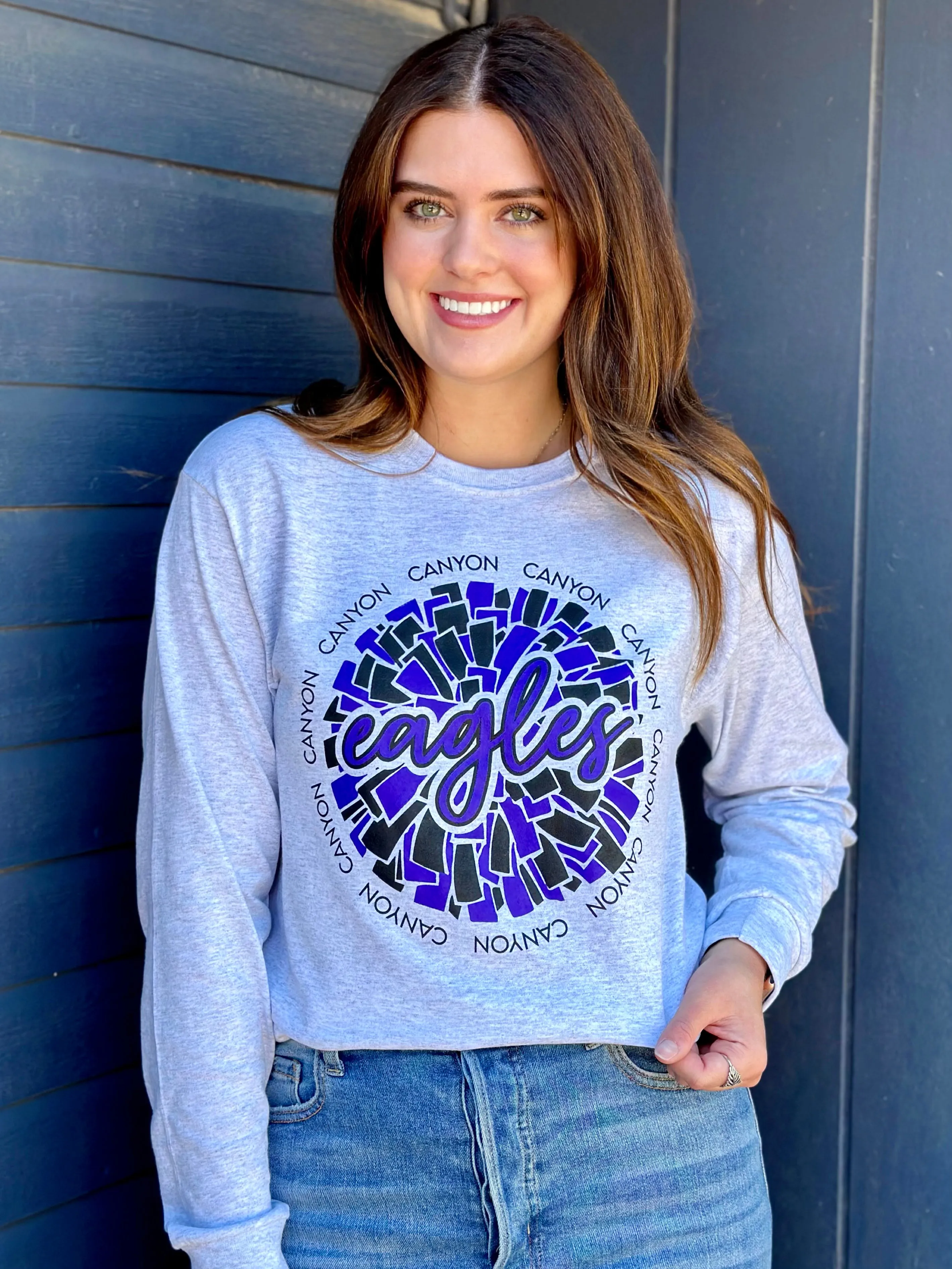 Canyon Eagles Pom Pom Spirit Long Sleeve Tee