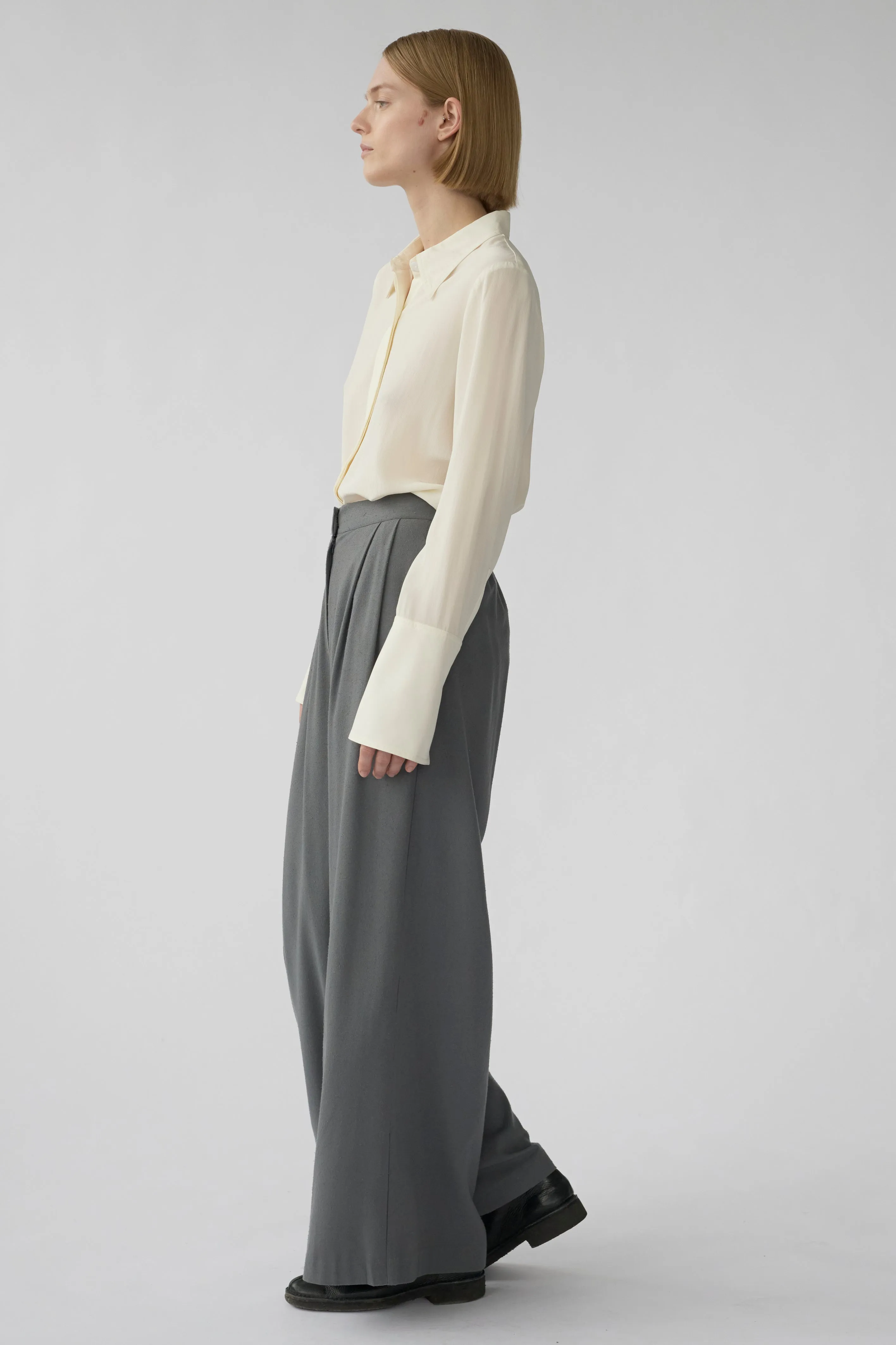 CECCO PANTS - STONE - RAW SILK