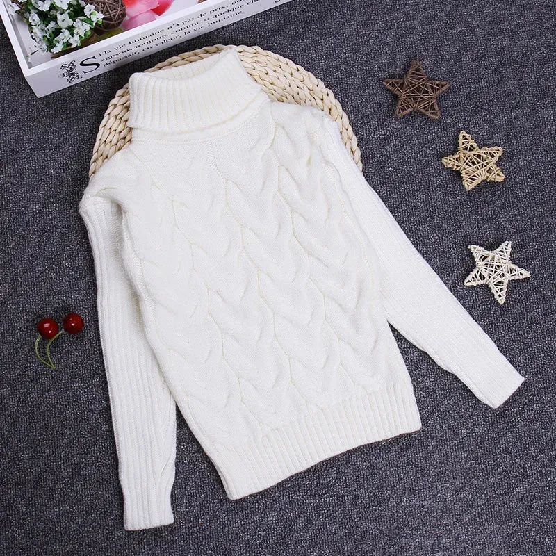 children's sweater Autumn Winter boy girl Knitted bottoming turtleneck shirts teenager solid high collar pullover sweater1-16Y