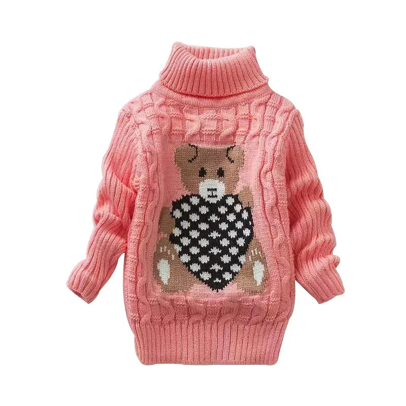 children's sweater Autumn Winter boy girl Knitted bottoming turtleneck shirts teenager solid high collar pullover sweater1-16Y