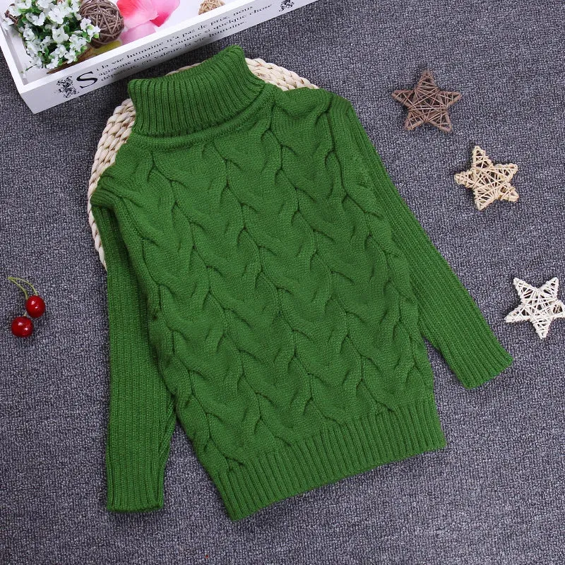 children's sweater Autumn Winter boy girl Knitted bottoming turtleneck shirts teenager solid high collar pullover sweater1-16Y