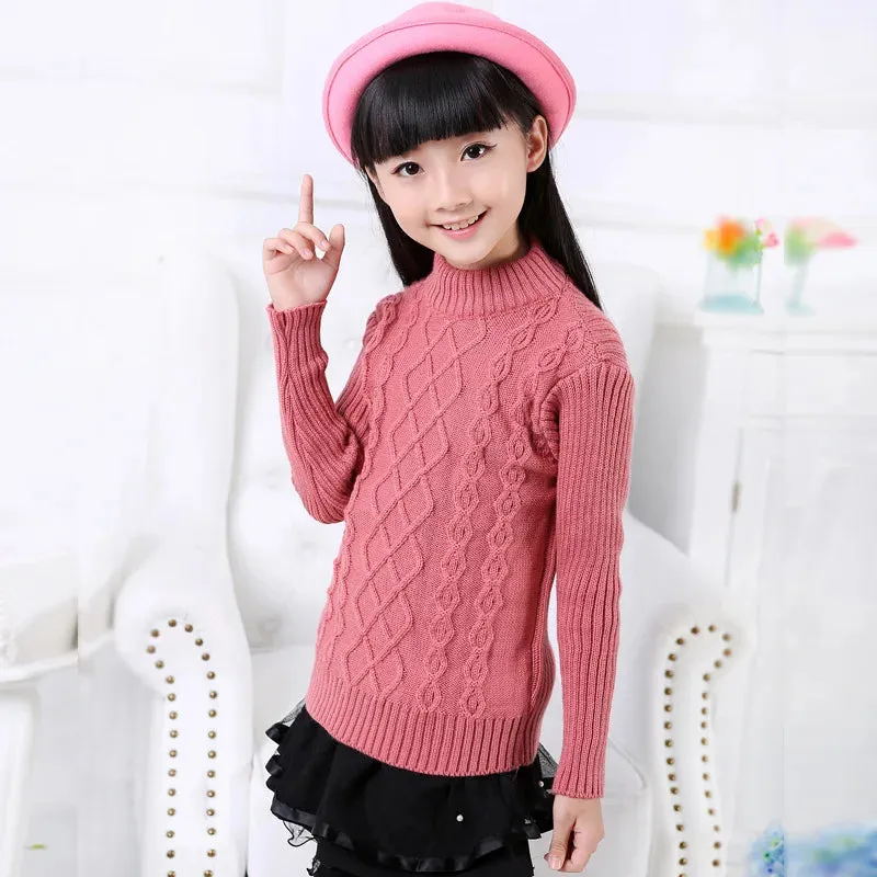 children's sweater Autumn Winter boy girl Knitted bottoming turtleneck shirts teenager solid high collar pullover sweater1-16Y