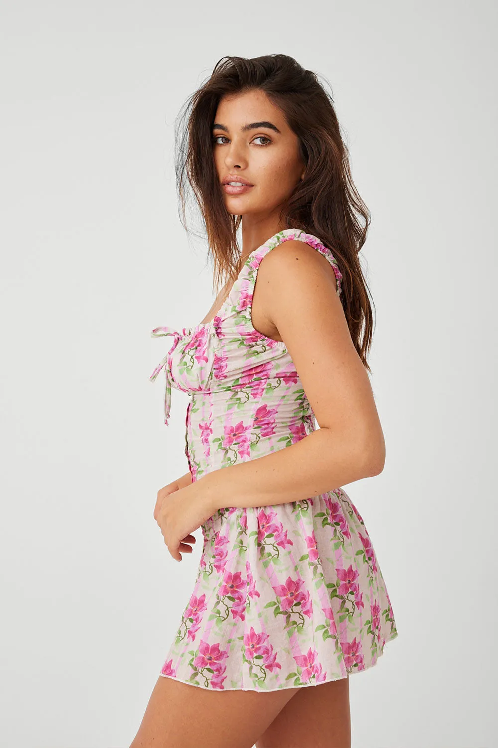 Christa Floral Mini Dress - Tiger Lily