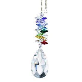 Crystal Ornament Clear Crystal Almond Prism Colorful Swarovski Crystals 5-inch