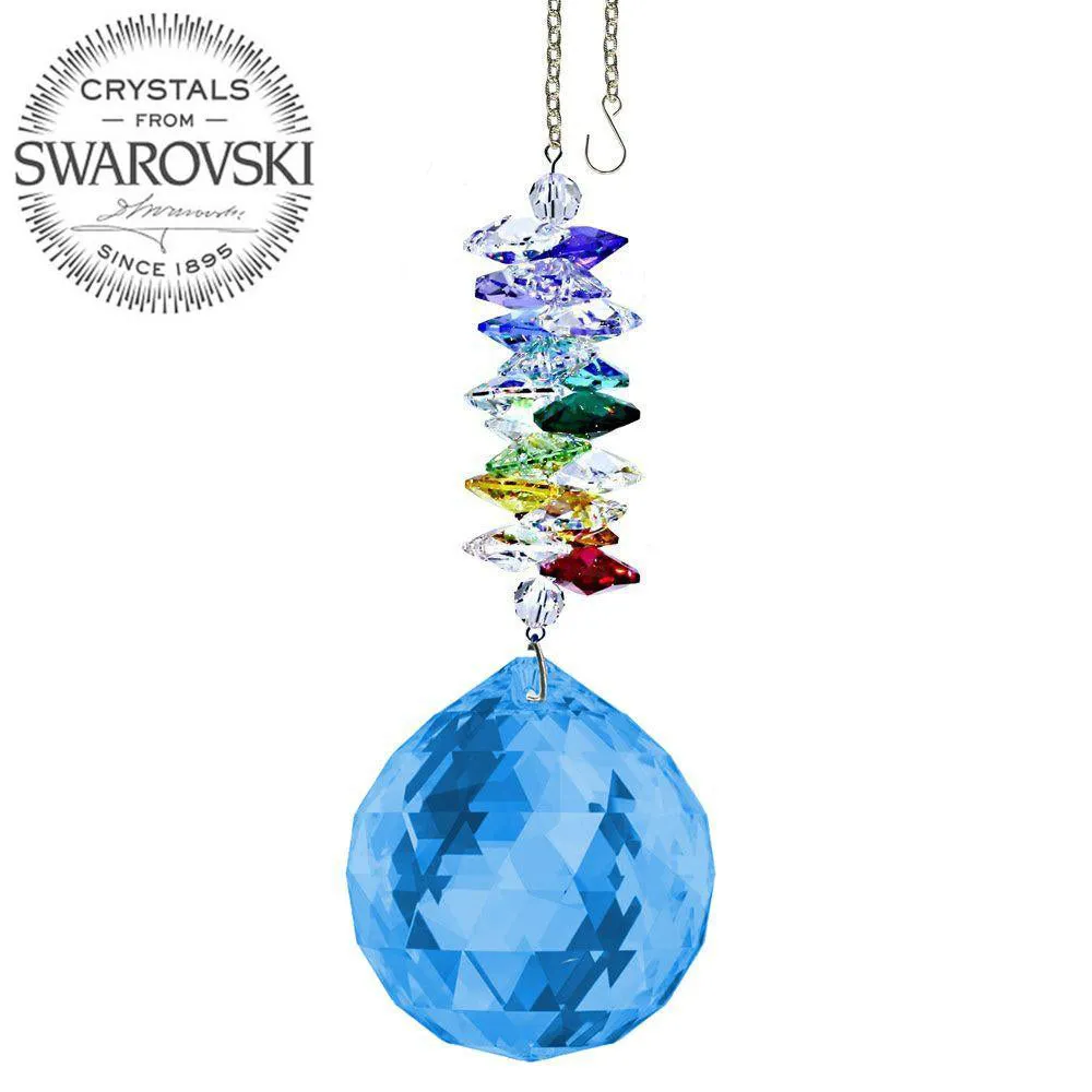 Crystal Ornament Medium Saphire Crystal Ball Prism Colorful Swarovski Crystals 4-/12-inch