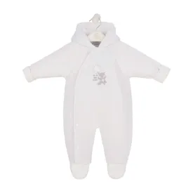 Dandelion Foxy Velour Pramsuit, White