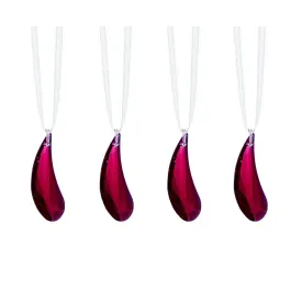 Decorative Hanging Crystals Swarovski Crystal Fairy Wing Prisms Bordeaux Red, 4 Pcs