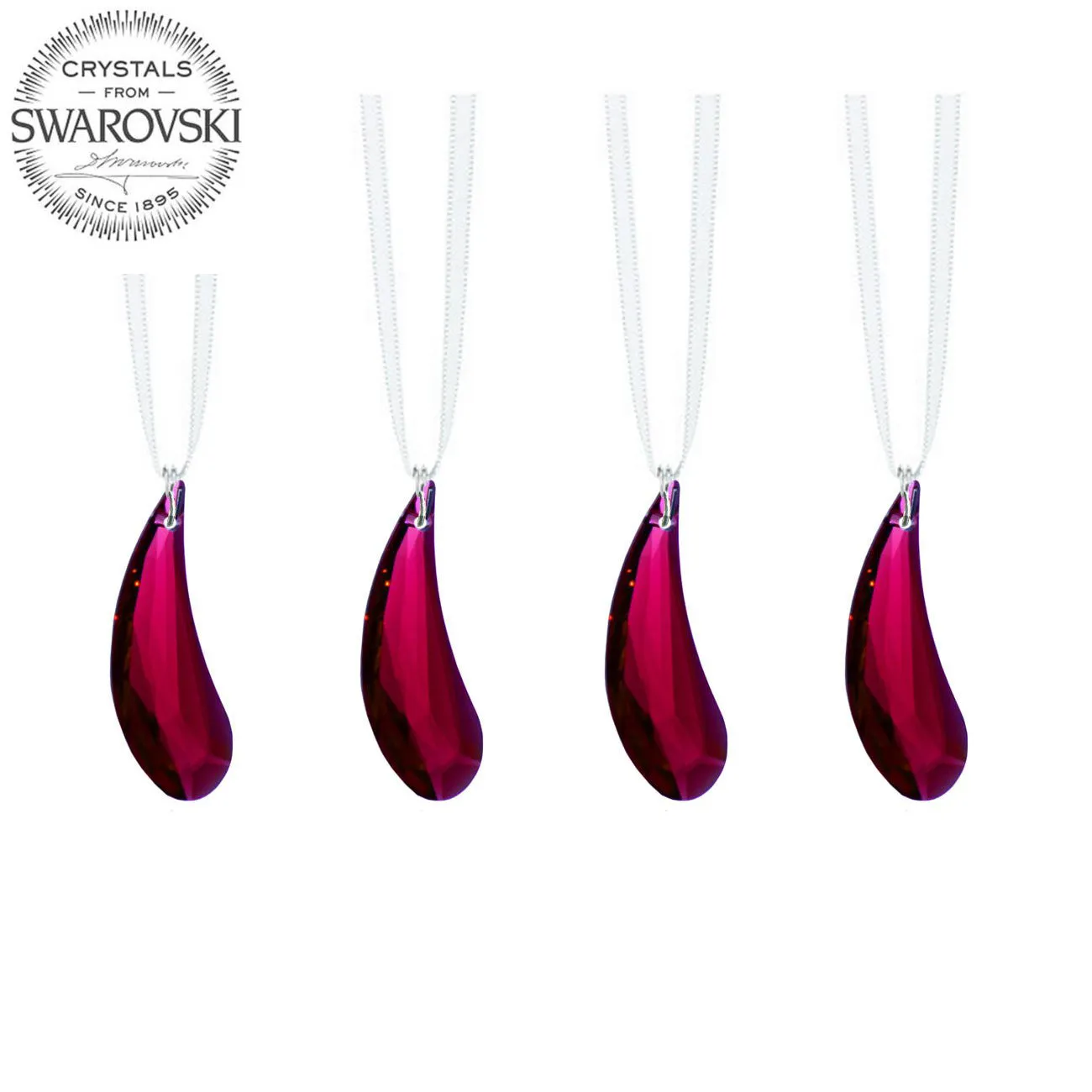 Decorative Hanging Crystals Swarovski Crystal Fairy Wing Prisms Bordeaux Red, 4 Pcs