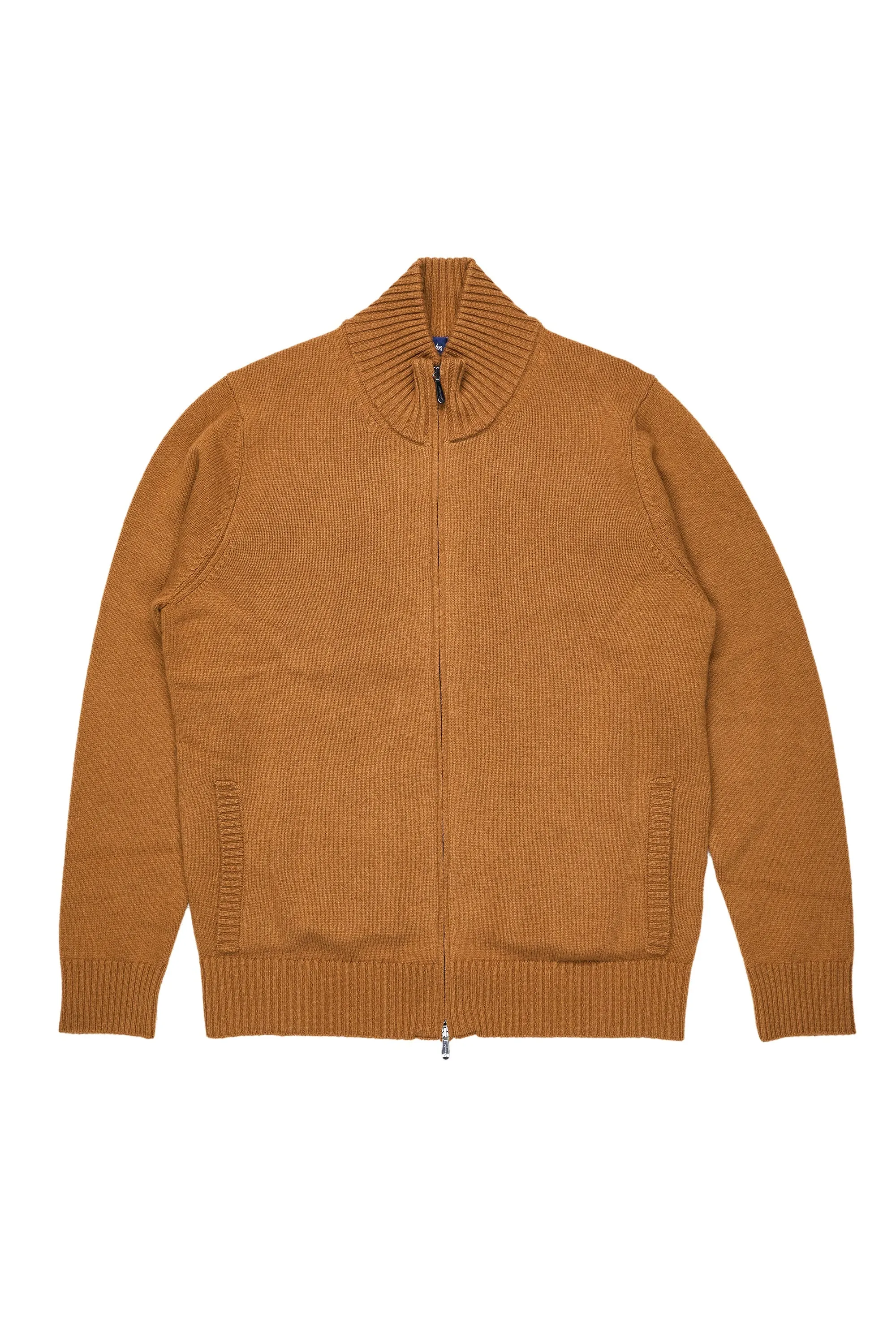 Drumohr Light Brown Full Zip Cashmere Cardigan