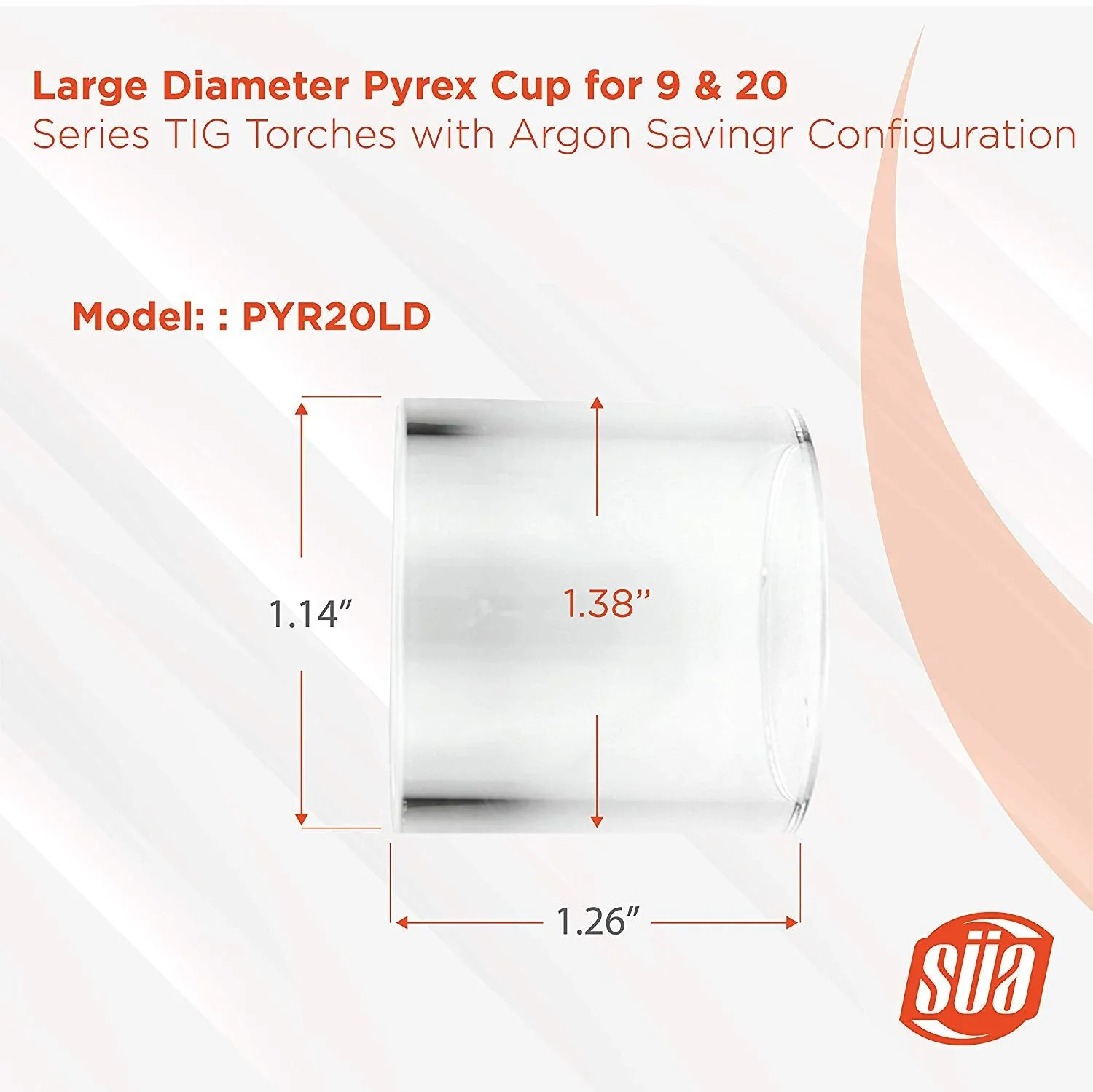 Fused Quartz Cups for 9, 20, 17, 18 & 26 Series TIG Torches with Argon-Saving Configuration