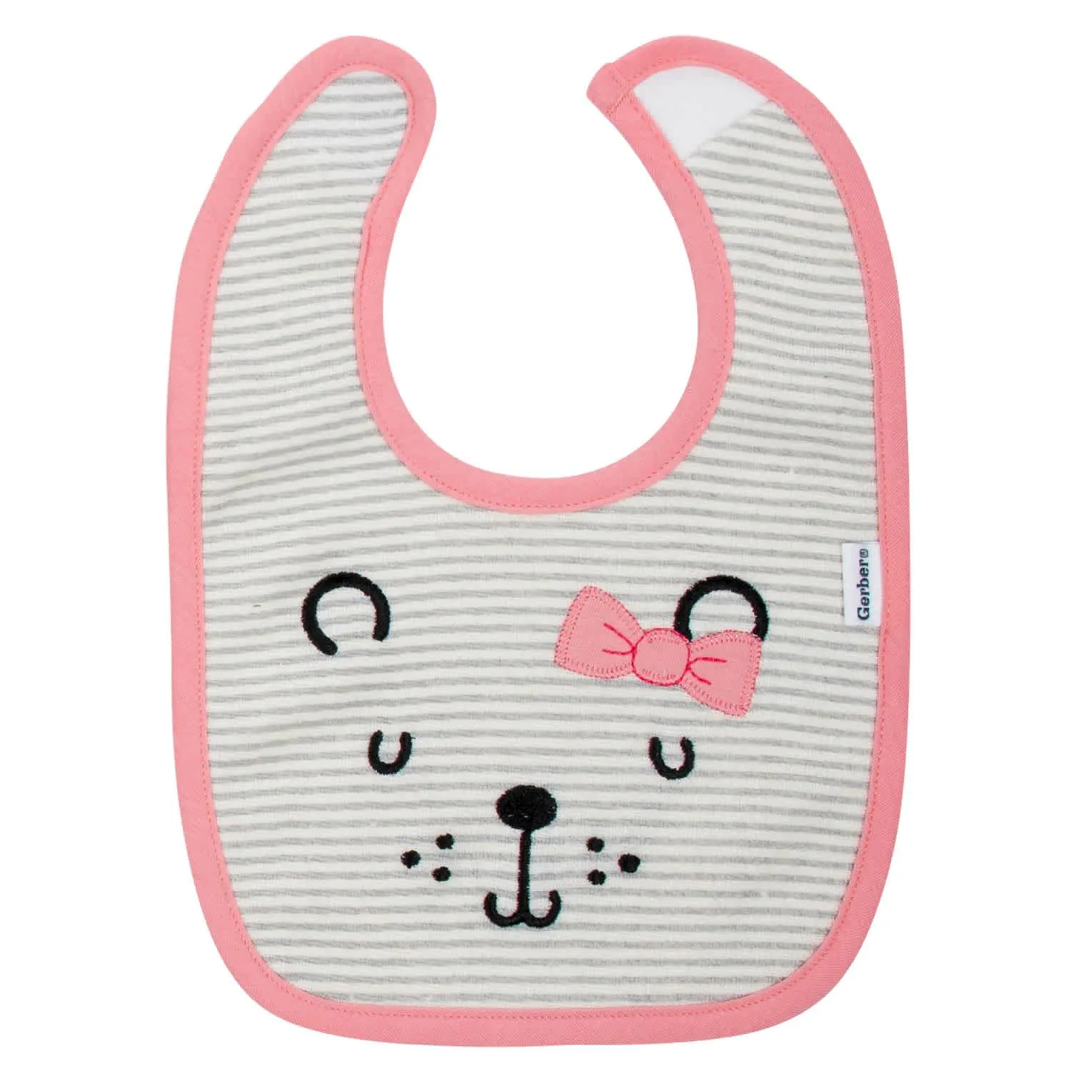 Gerber® Organic 3-Pack Baby Girls Bear Dribbler Bibs