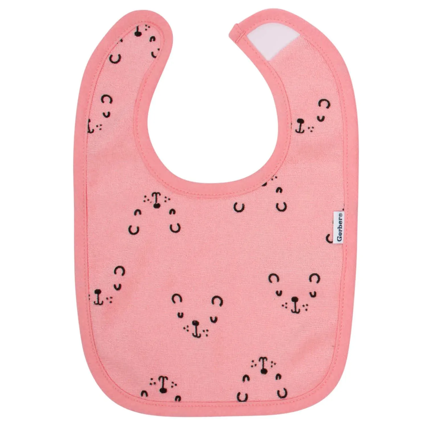 Gerber® Organic 3-Pack Baby Girls Bear Dribbler Bibs