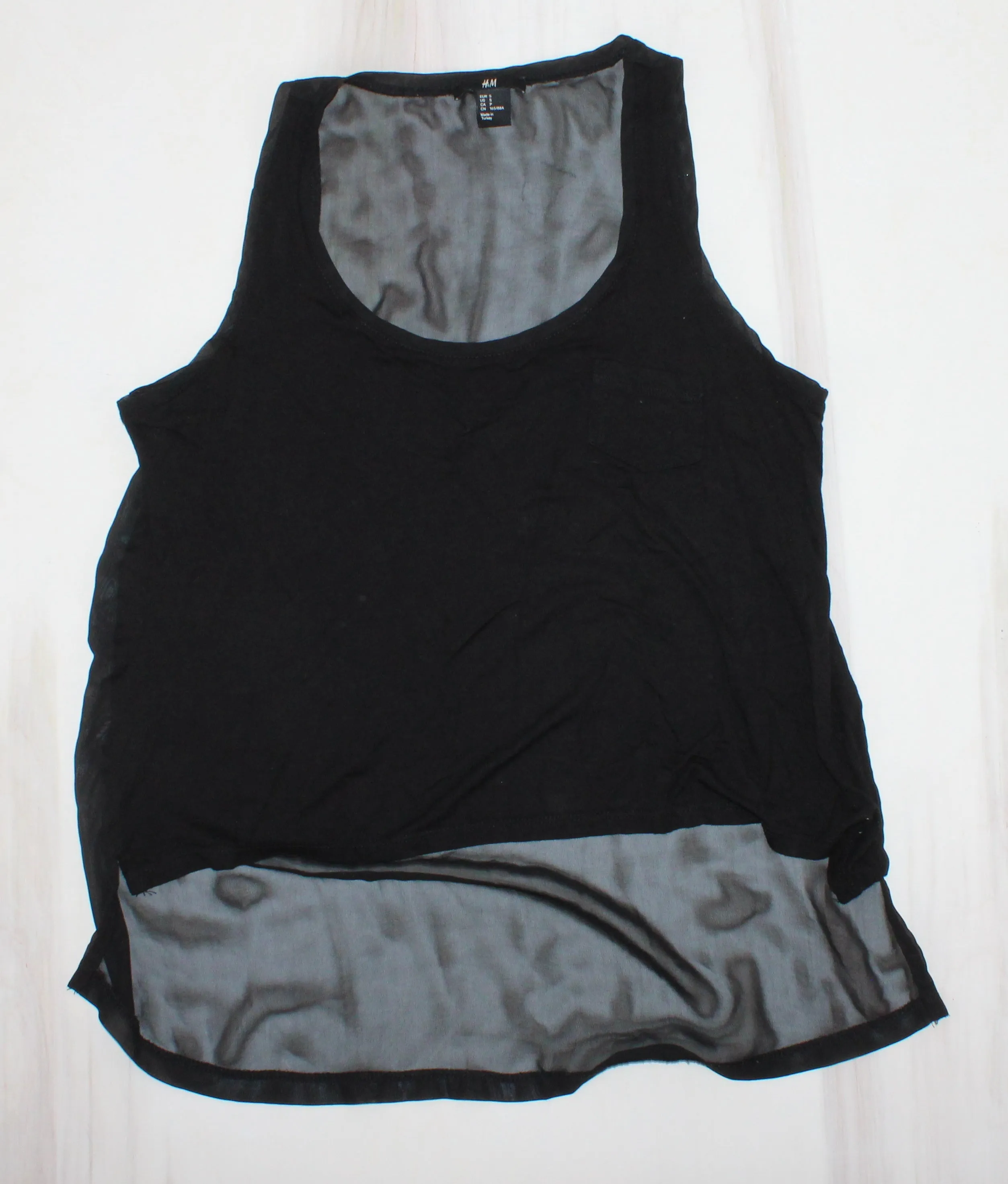 H&M BLACK SHEER BLOUSE LADIES SMALL PRE-LOVED