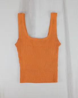 H&M DIVIDED ORANGE CROPPED TANK LADIES SMALL PRE-LOVED