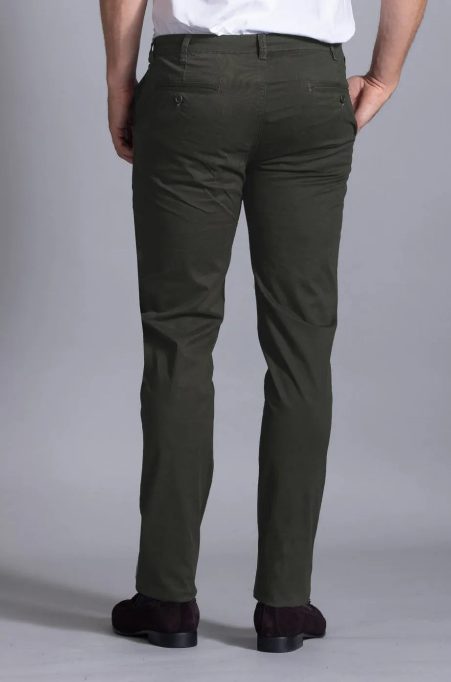 Hastin Brushed Cotton Chino: Evergreen