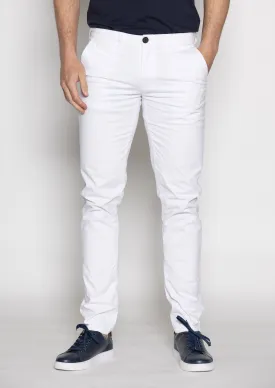 Hastin Brushed Cotton Chino: White