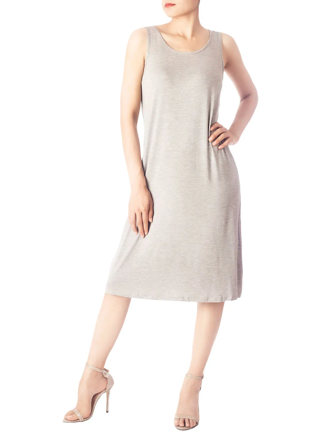 iB-iP Women's Modal Cozy Knee Length Casual Relaxed Full Slip