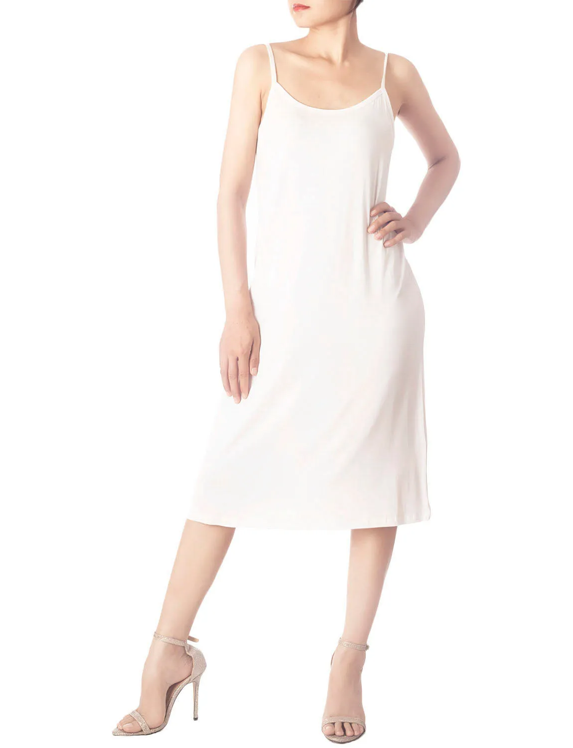 iB-iP Women's Modal Cozy Knee Length Spaghetti Strap Full Slip