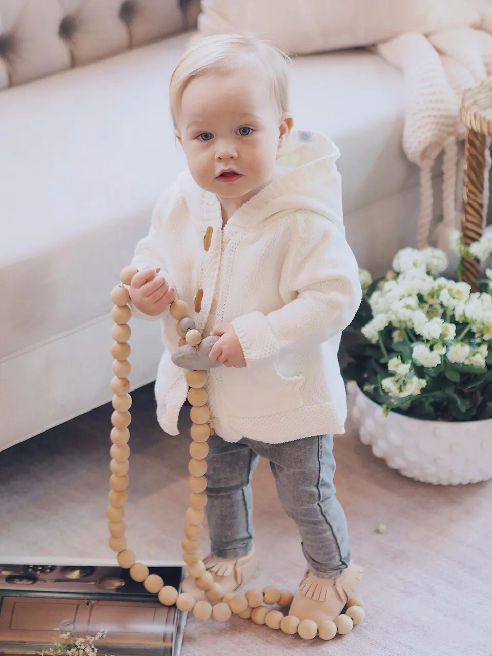 Ivory Knit Hoodie