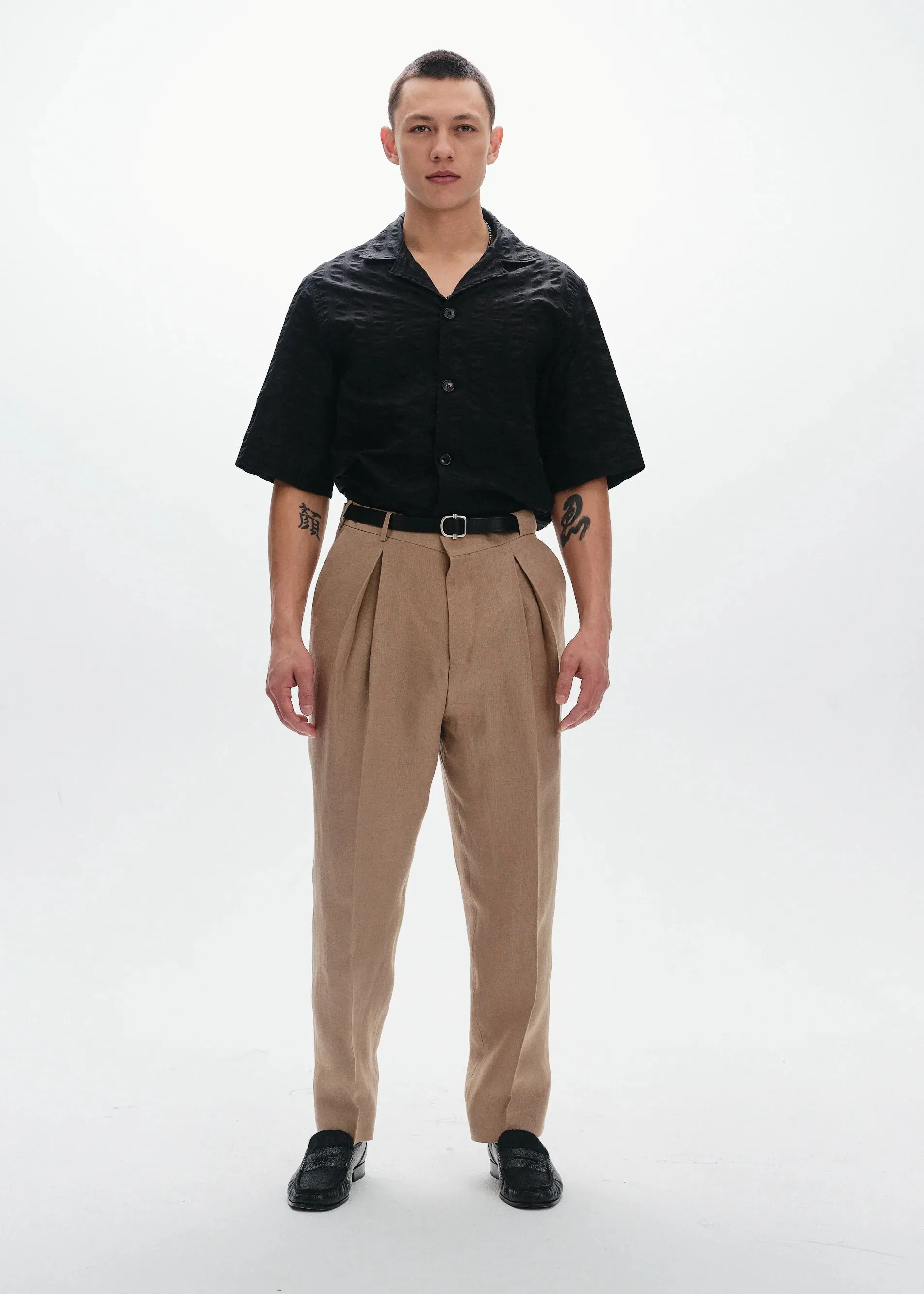 Linen Parachute Trousers | Sand