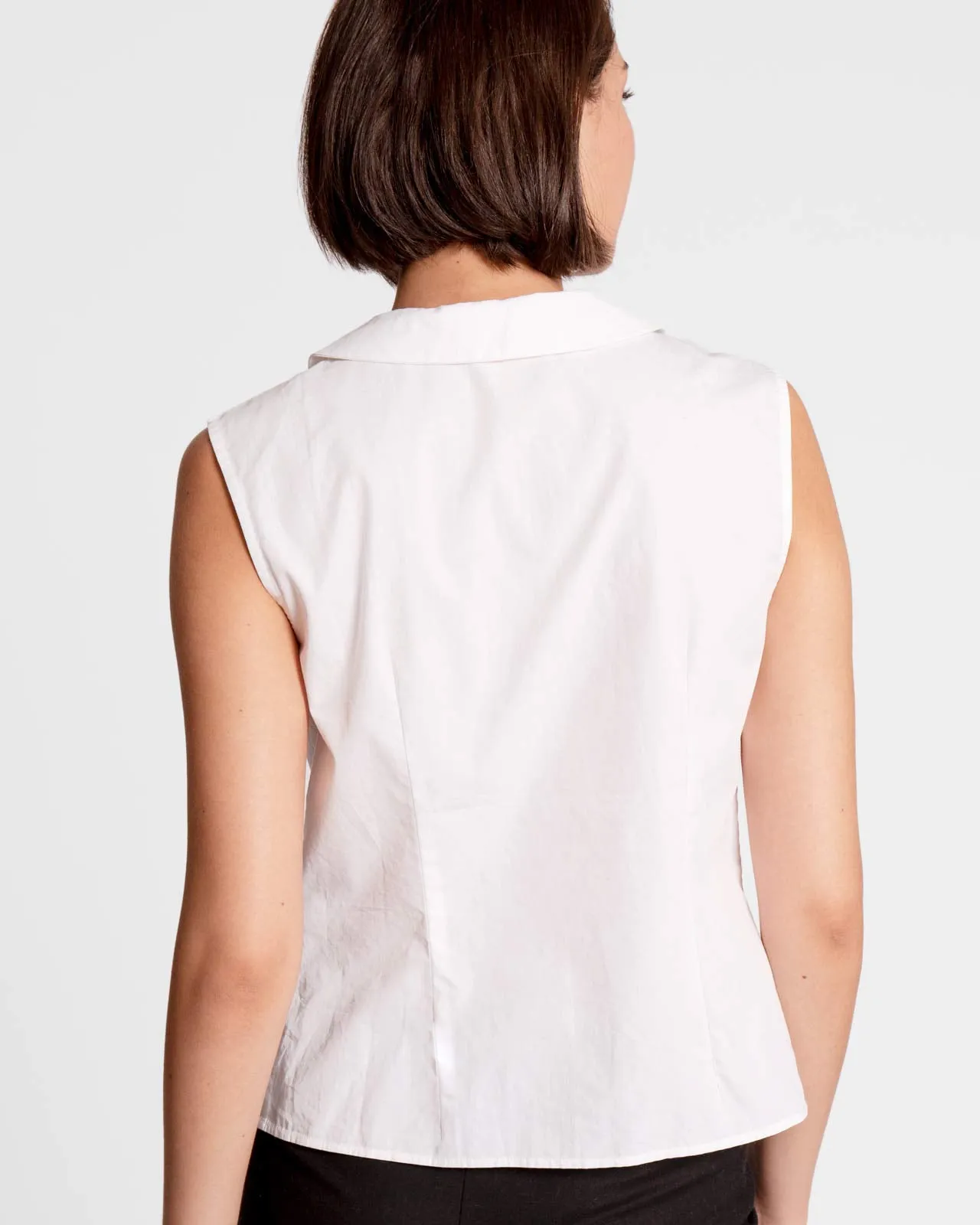 Louise Collar Cotton Shell White