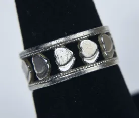 McGrath-Hamin - Vintage Sterling Silver 'Two Hearts' Pierced Design Band - Size 6.5