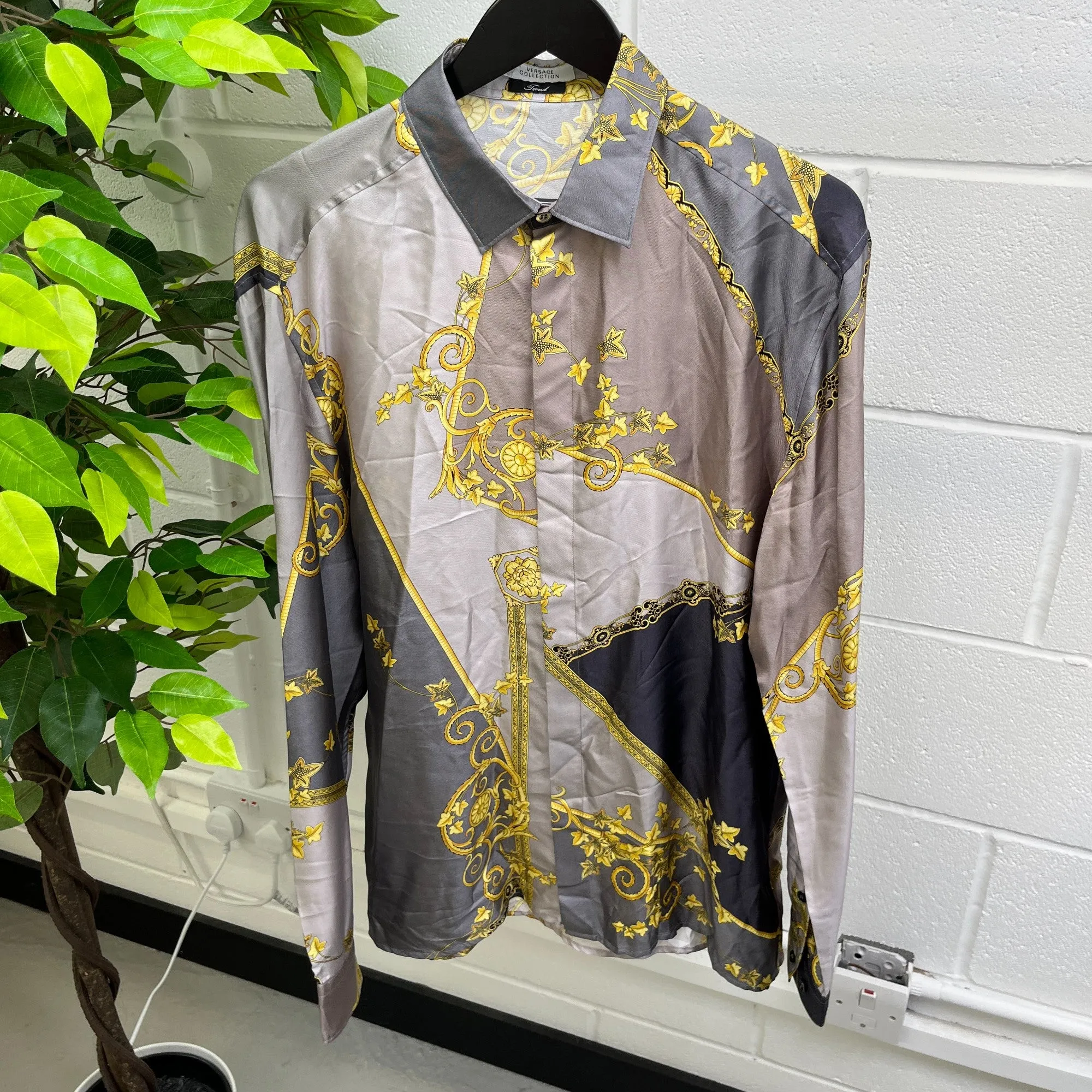 Men's Baroque Shirt Grey Size XXL