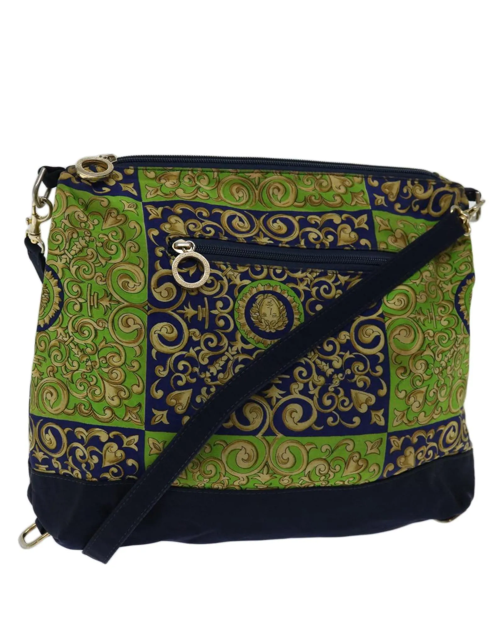 Navy Canvas Shoulder Bag by Gianni Versace