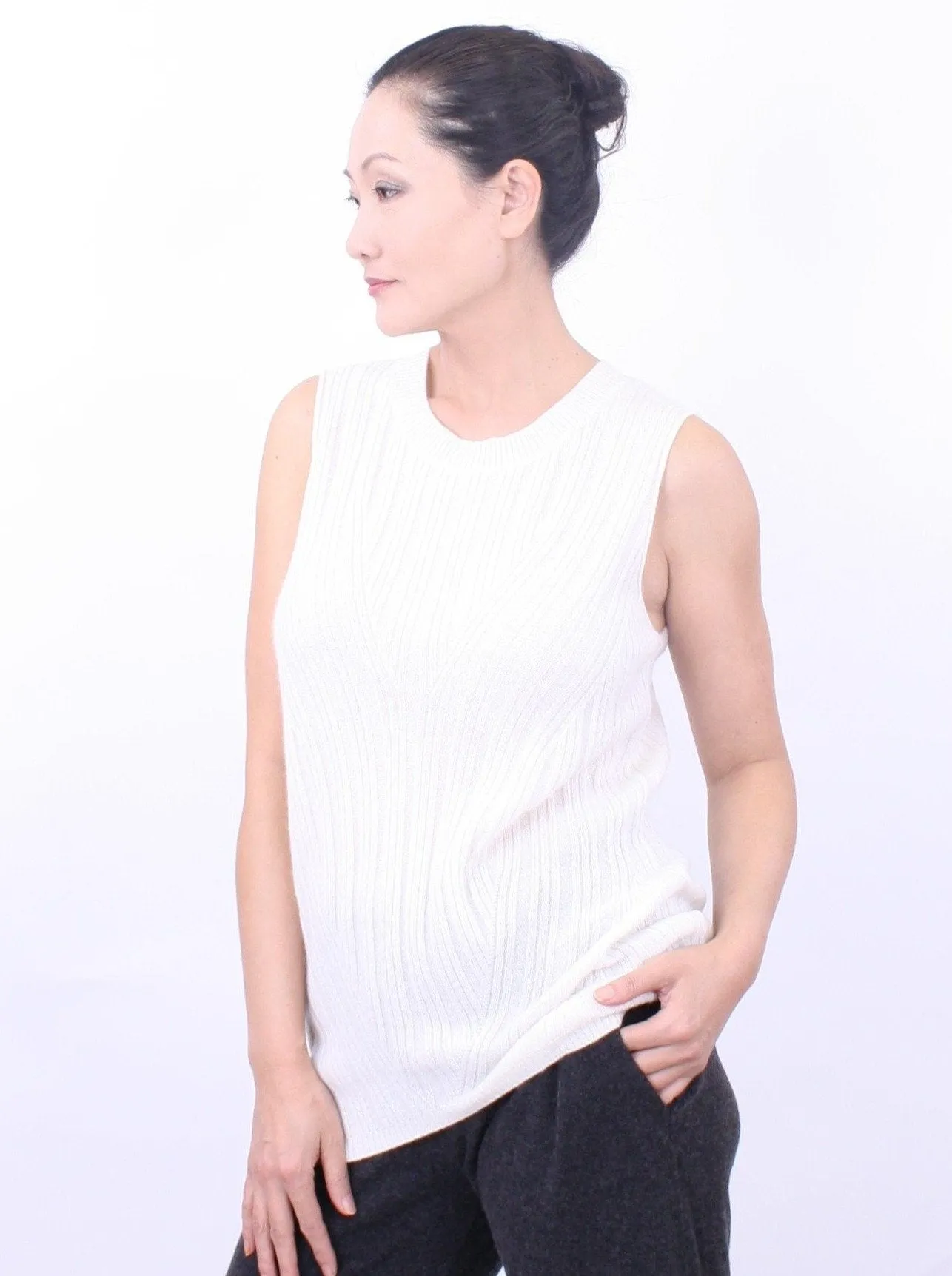 Novelty Ribbed Shell Top