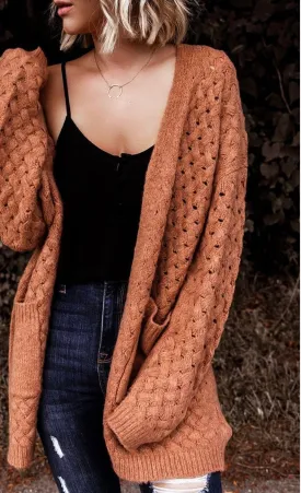 Open front knitted cardi