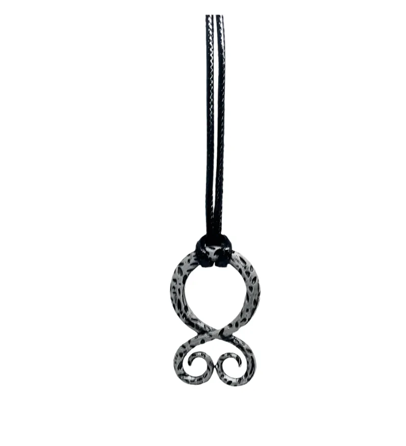 Pewter Troll Cross Necklace on Wax Leather Cord