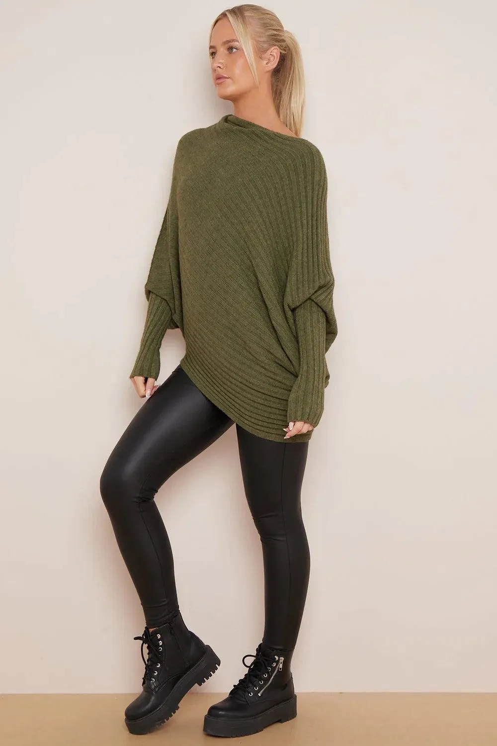 Poppy Batwing Pattern Oversized Jumper