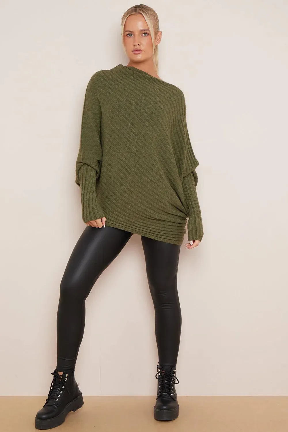 Poppy Batwing Pattern Oversized Jumper