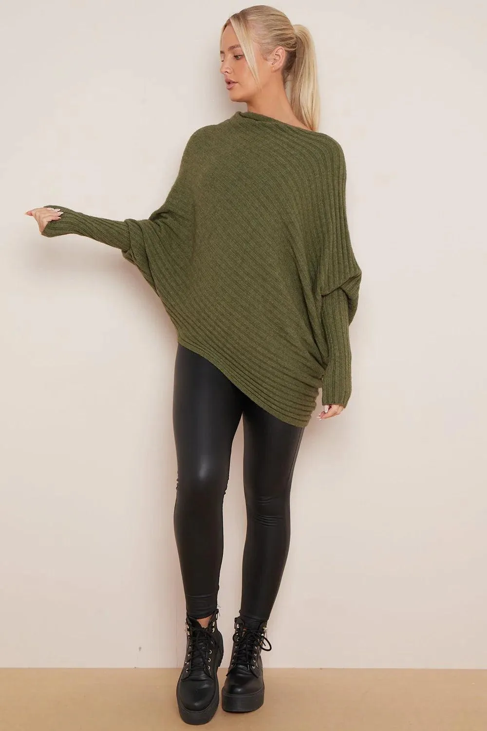 Poppy Batwing Pattern Oversized Jumper