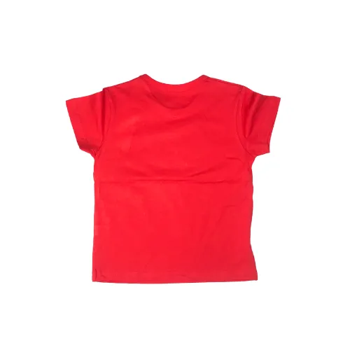 Red Cotton Short-Sleeve Tee