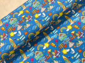 SALE - At the Beach Cotton Jersey Fabric