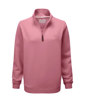 Sennen Cove Quarter Zip Sweatshirt - Dark French Rose