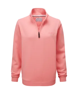 Sennen Cove Quarter Zip Sweatshirt - Flamingo