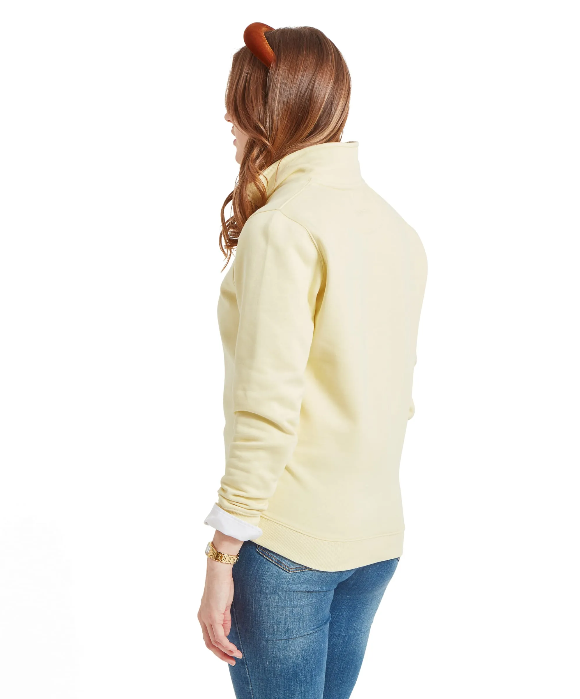 Sennen Cove Quarter Zip Sweatshirt - Pale Lemon